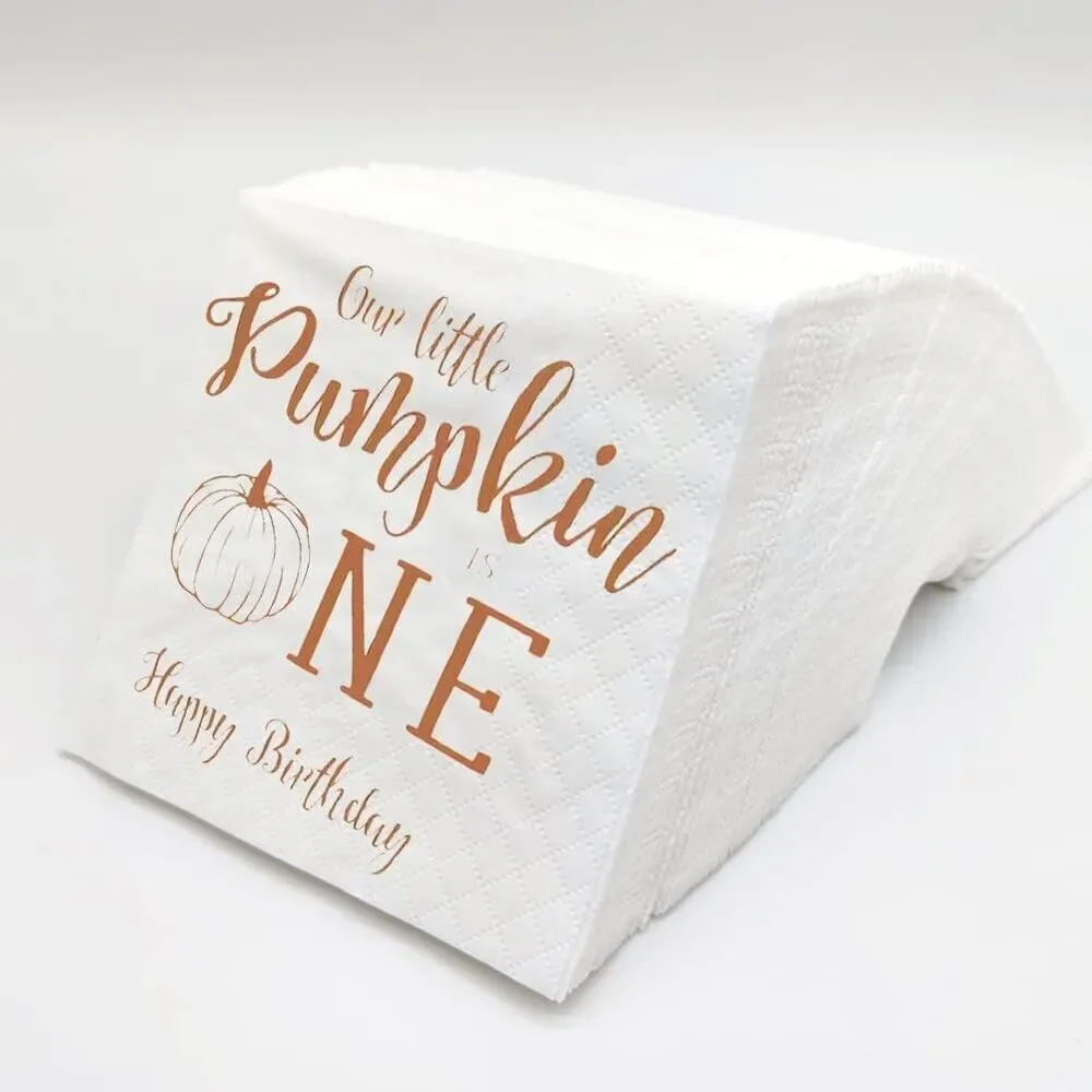 Our Little Pumpkin is One Happy Birthday Napkins Lot Of 100 New In Package